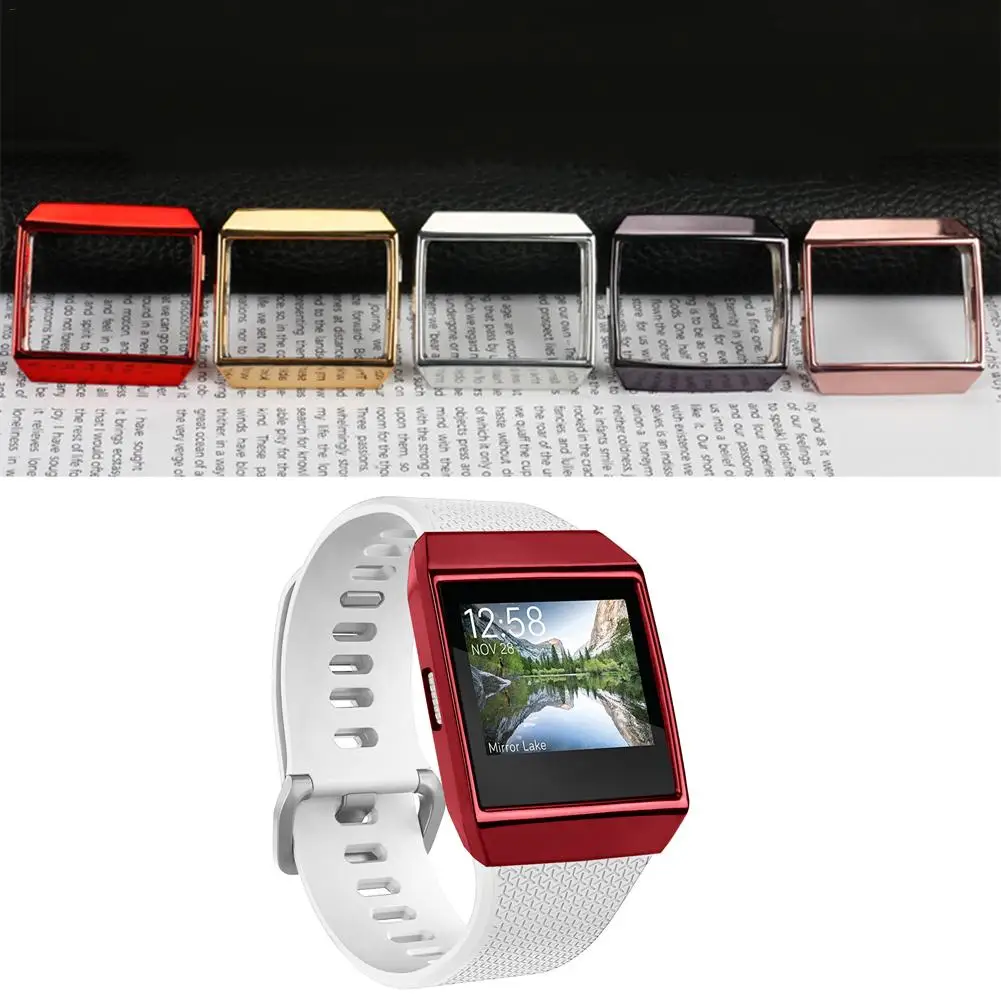 

Smart Watch Case Silicone Skin-Friendly Frame Soft PC Case Cover Plated Shatter-resistant For Fitbit Ionic