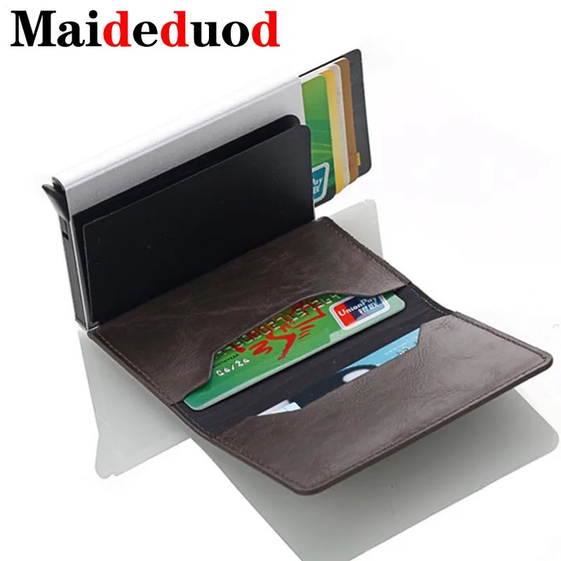 

NEW Business ID Card Case Men Credit Card Holders Fashion Automatic RFID Card Holder Aluminium Bank Card Wallets