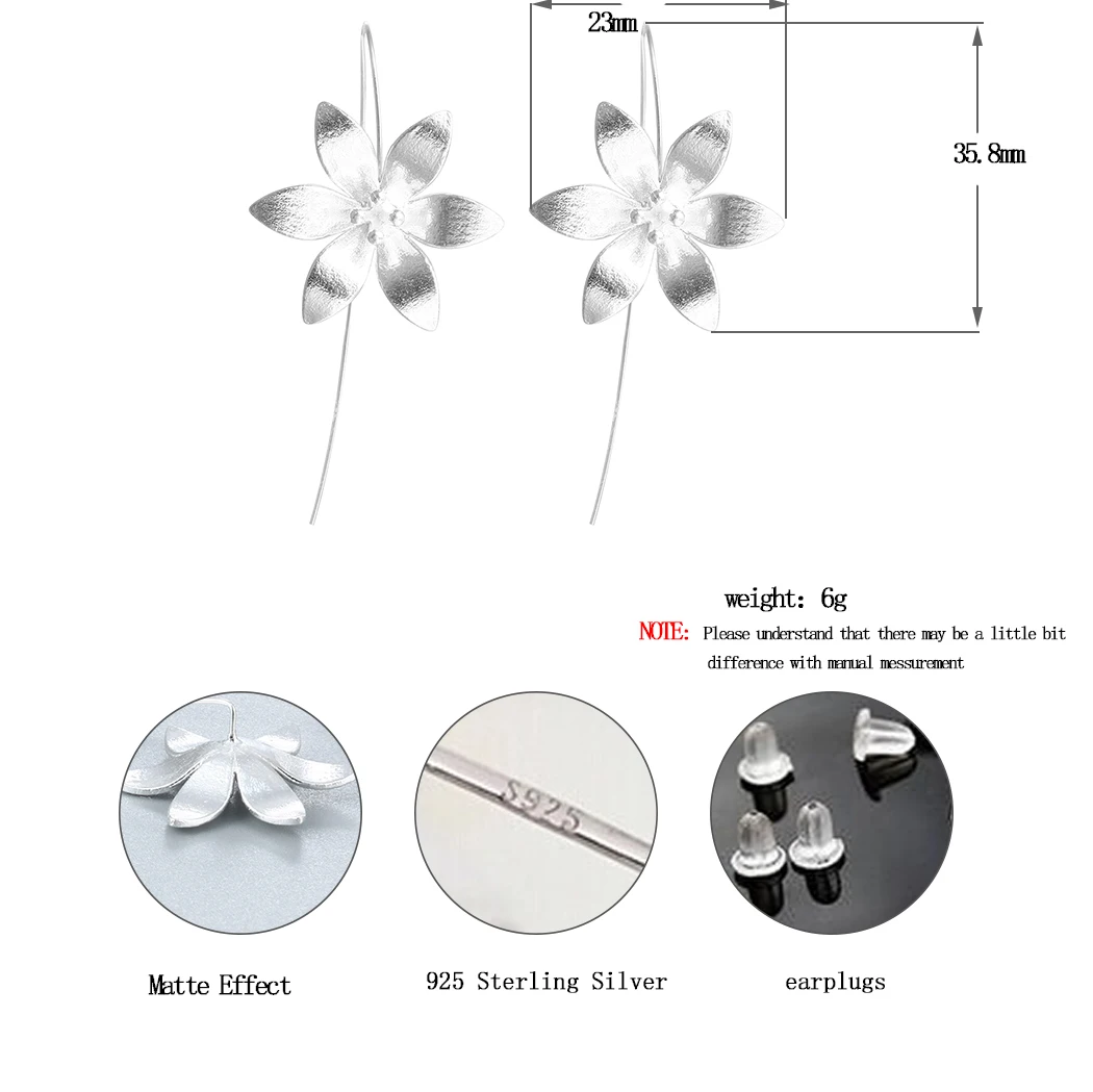 Стиль, 925 пробы, серебряные, ручной работы, длинные серьги в виде сиреневого цветка для женщин и девочек, хорошее ювелирное изделие,, высокое качество