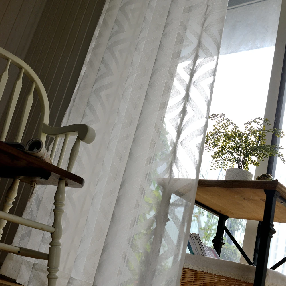 P.O.F окно Sheer шторы для гостиной Спальня Тюль простыня белая Цвет