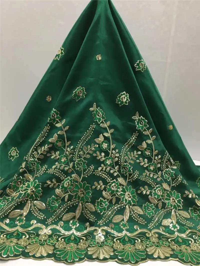 Африканская ткань с камнями индийское, высокого качества зеленый шелк Джордж обертки Горячие нигерийские кружева набор тканей для свадьбы