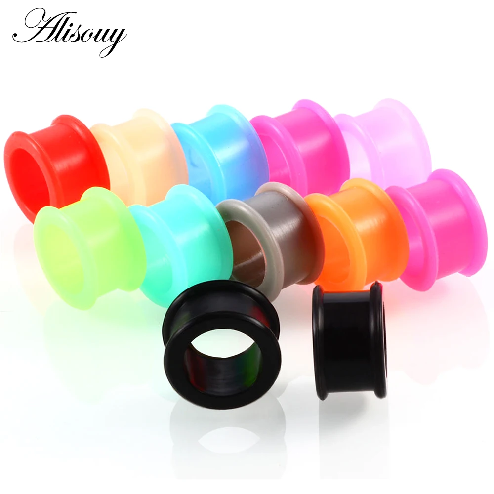 1 Paar Oordoppen Hoge Kwaliteit Piercing Dunne Siliconen Flexibel Lichaam Jewlery Meters 3-25Mm Huid Tunnel Stekkers huid Hollow Ear Plug