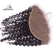 Sunnymay Deep Curly Brazilian Virgin Hair 13x6 Lace Frontal Closure Swiss Lace Bleached Knot Pre Plucked