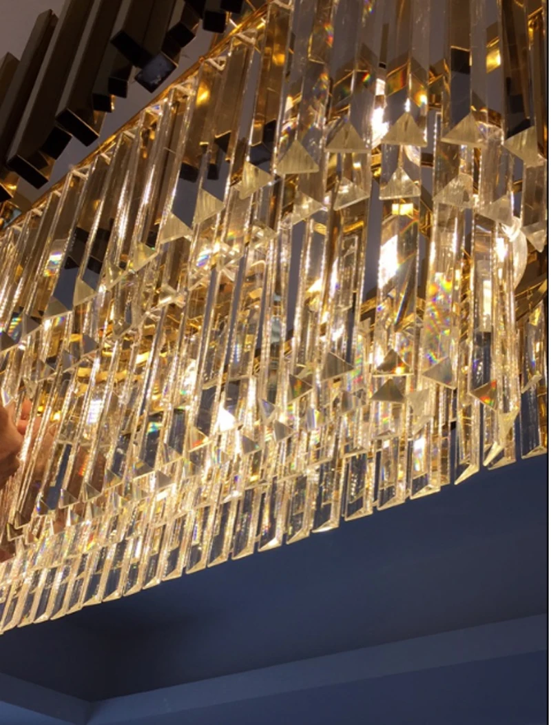 Ресторан подвесной светильник металл, нержавеющая сталь квадратный древний медный цвет новый роскошный бар Хрустальные подвесные