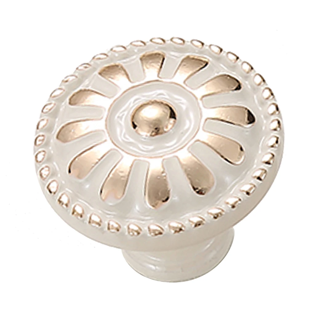 Ivory White Zinc Alloy Door Handle Cabinet Cupboard Dresser Knob Handle
