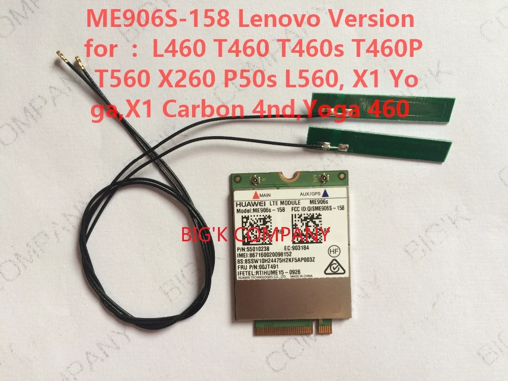 JINYUSHI For Unlocked ME906S ME906S 158 FRU 00JT491 2pcs 4G antenna NEW Original M 2 Qual