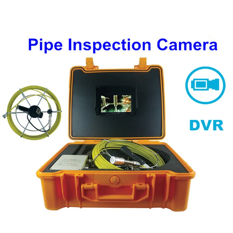 

1000TVL 23mm Lens Snake Industrial Endoscope 7" LCD 20M Cable Sewer Pipe Drain Inspection Camera System With DVR Function