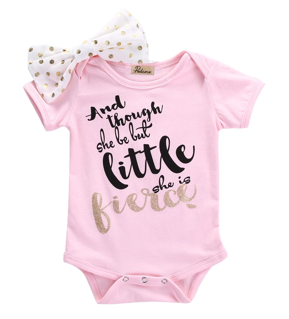 2018 Pink Cute Baby Girls Bodysuit Newborn Infant Baby Girl Clothes