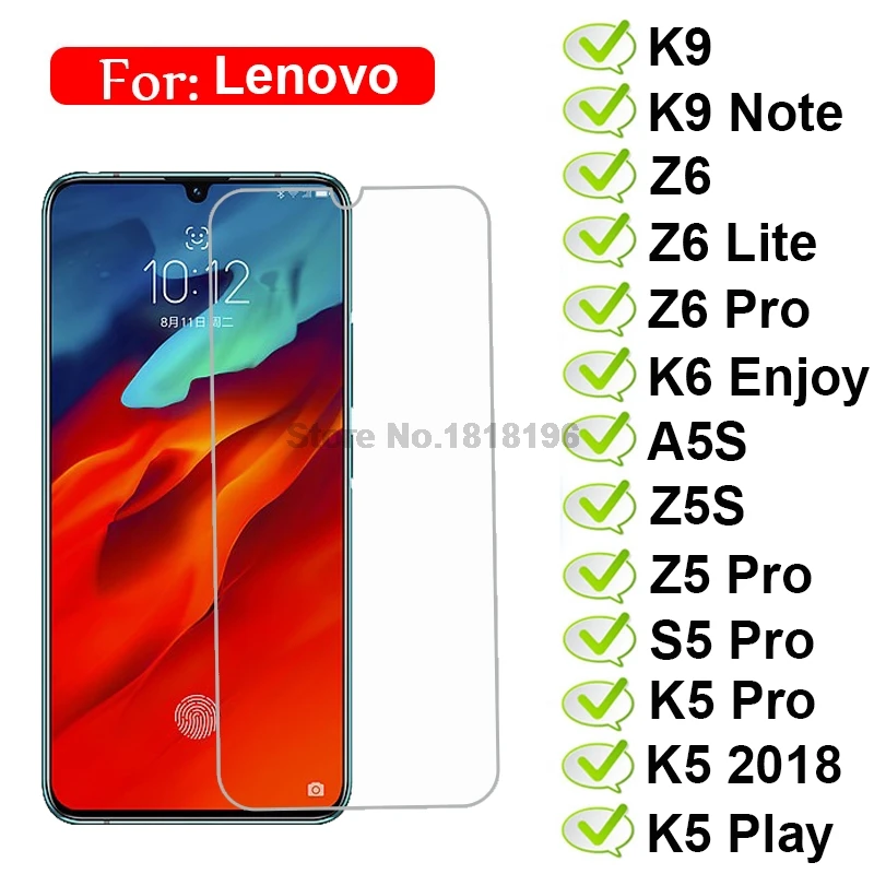 Закаленное стекло для lenovo Z6 Lite Z5 Pro S5 K9 Note K6 Enjoy A5S Z5S K5 Защитное стекло для телефона K 9 S 5 Защита экрана