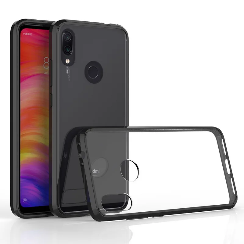 Для Xiaomi Redmi Note 7 чехол TPU бампер Жесткий ПК акрил прозрачный Гибридный Кристальный чехол для телефона Xiaomi Redmi Note 7 Note7 Pro Coque