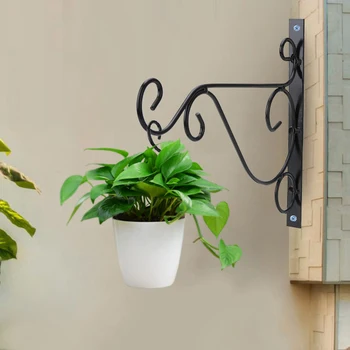 

Plant Bracket Hanger Wall Iron Basket Hook Home Garden Flower Holder Pot 25cm Balcony Decoration Accessory