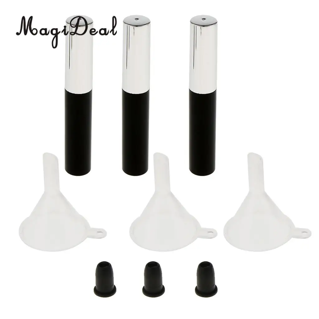3pcs 4ml Empty Mascara Tube with Eyelash Wand with Rubber Inserts Funnels Set for Cosmetic DIY