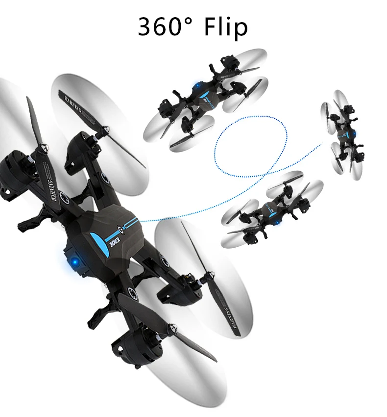 Eboyu A6W/A6 2.4 ГГц 2.0MP Широкий формат селфи дроны Складная RC Quadcopter Wi-Fi FPV-системы Радиоуправляемый Дрон высота Удержание 3D сальто roll RTF