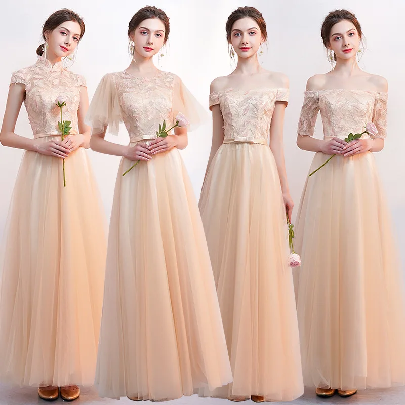 

Pretty Ladies' Elegant Sexy Long Wedding Dresses Spring Chiffon A Line Blue Formal Wedding Festive Dresses Vestido