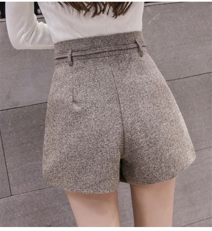 Осень-зима Рубашки домашние Для женщин Irruglar Высокая Талия пояса широкие шорты женские сексуальные модель дна короткие штаны