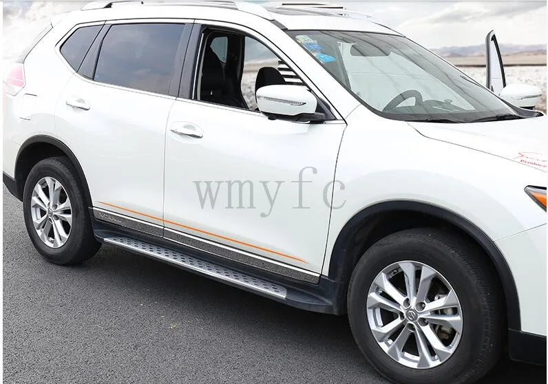 For Nissan X-trail xtrail T32/Rogue 2014 205-2017 car detector stainless steel Side Door Body trim stick Strip Molding 4pcs For Nissan X-trail xtrail T32/Rogue 2014 205-2017 car detector stainless steel Side Door Body trim stick Strip Molding 4pcs