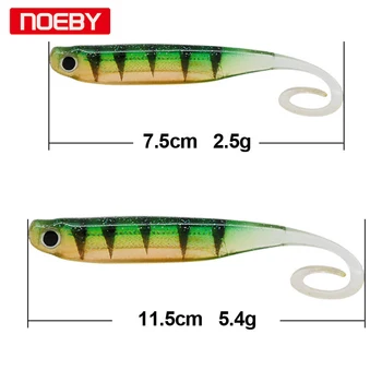 

Noeby Soft Lure Tiddler Bait 4pcs 12.5cm for Fishing Shad Swimbaits Jig Head Soft Lure Fly Fishing Bait