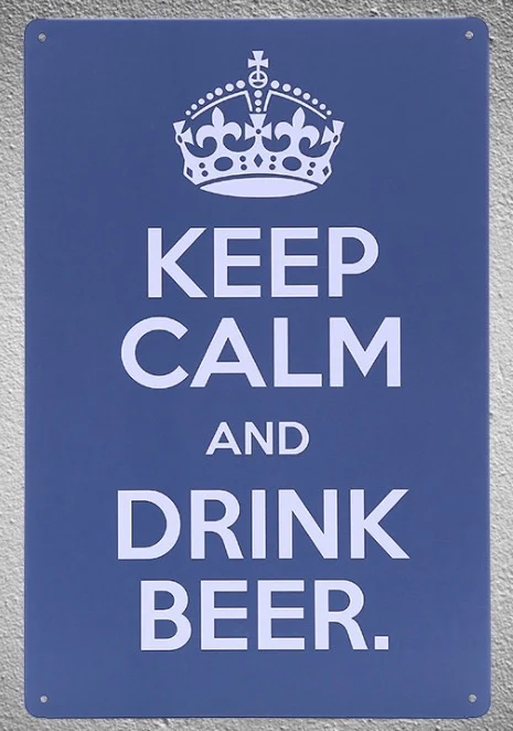 1 шт. оловянные таблички с надписью Keep calm and drink для мотивации пива настенные