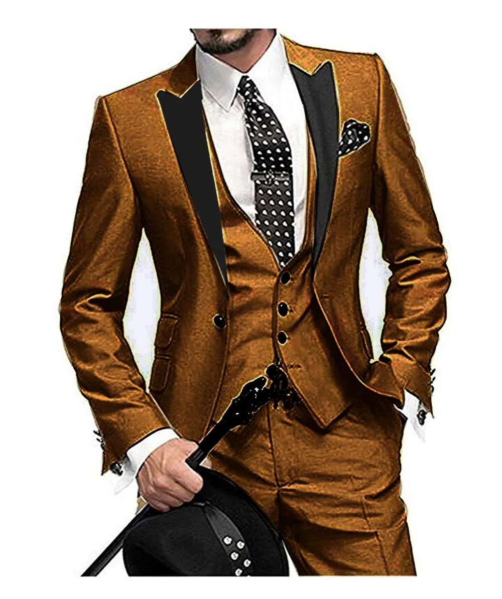 

16 Colours 2018 Men Wedding Suits with Pants 3 Piece Suits Men Tuxedo Man Suits Slim Fit Prom Costume Homme(Jacket+Pants+Vest)
