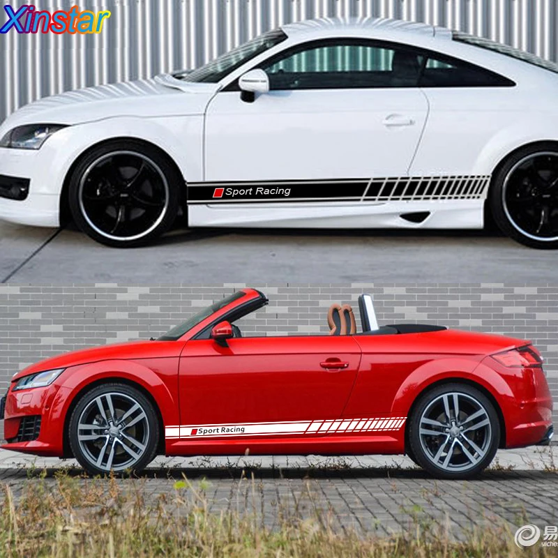 2 шт. наклейки на боковые кузова автомобиля для Audi sline A1 A3 A4 A5 A6 A6L A7 A8 S3 S6 Q3 Q5 Q7 TT S