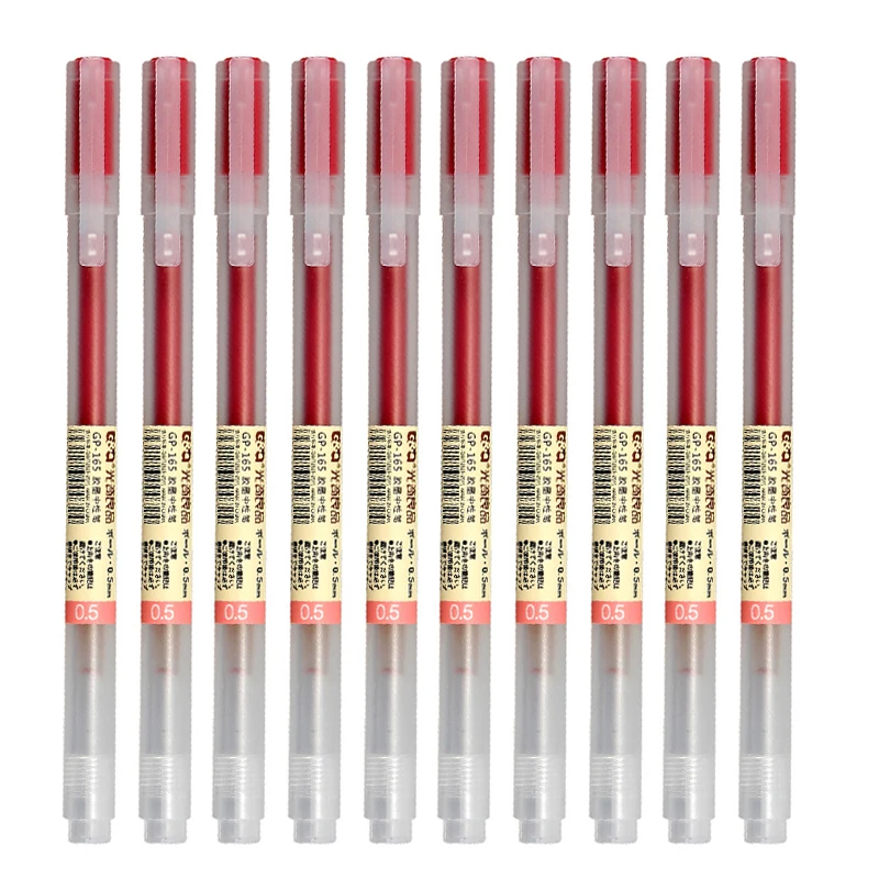 10pcs red 10 шт./лот, Набор японских цветных шариковых ручек 0,5 мм, матовые цветные гелевые чернила Kawai Stylo, канцелярские принадлежности, школьные принадлежности, Boligrafos - Цвет: 10pcs red