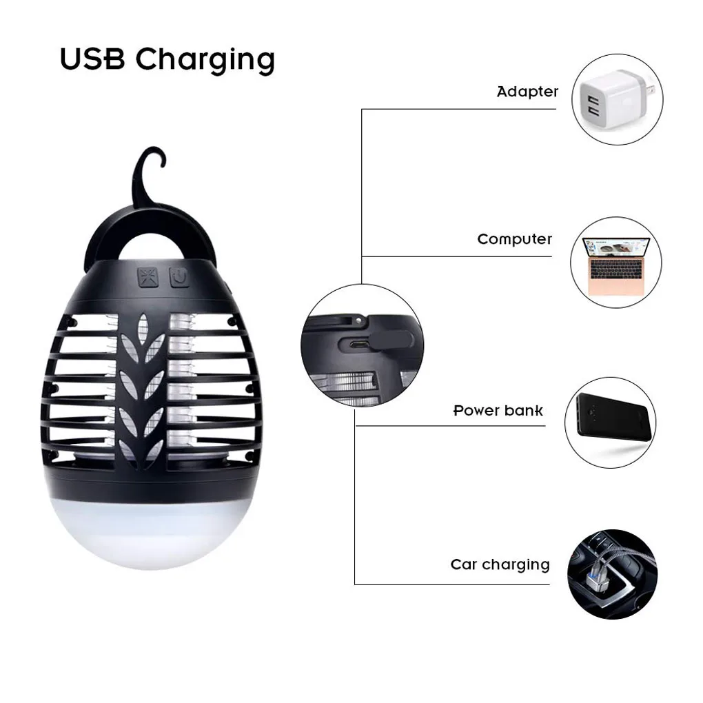 USB Electric Insect Killer Light Mini Anti Insect Bug Pest Control Waterproof Lamp Home Bathroom Lantern