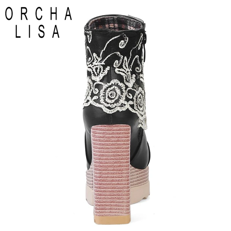 Nero 2018 Beige Sexy Punk Donna Orcha Nuovo Modo Piazza Stivaletti Lisa Donne Design Piattaforma black Alti Tacchi Per Di Marchio C269 Pizzo Stivali qxAgP