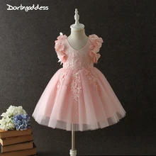 Летние Платья с цветочным узором для девочек, свадебная церемония, вечеринка, выпускной вечер, платье для маленьких девочек, крестильное платье, платье для первого причастия