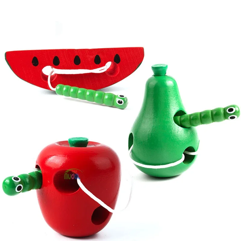 

Wooden Caterpillars Eat Apple Pear Watermelon Toys Early Learning Education Toys Montessori Teaching Kids Math Toy