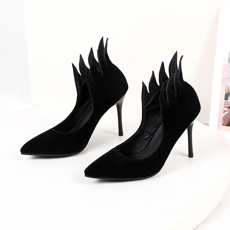 ANMAIRON Basic Super High Thin Heels PU Pointed Toe Party Slip-On Spring/autumn Fashion Sexy Shoes Size 34-43 LY2097