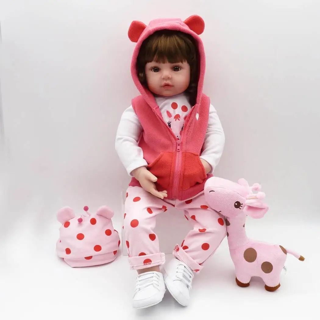 

Kids Soft Silicone Realistic With Clothes Reborn Baby 2-4Years Collectibles, Gift, Playmate Pink Doll