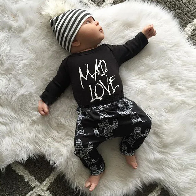 

Newborn Baby Boys Girls Clothing 2pcs Sets Baby Girl Boy Clothes Romper Top T-shirt+Pants Leggings 2pcs Outfits Set
