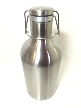 

Double Walled Stainless Steel Swing Top Beer Growler 1.9 Liter Vacuum Insulated