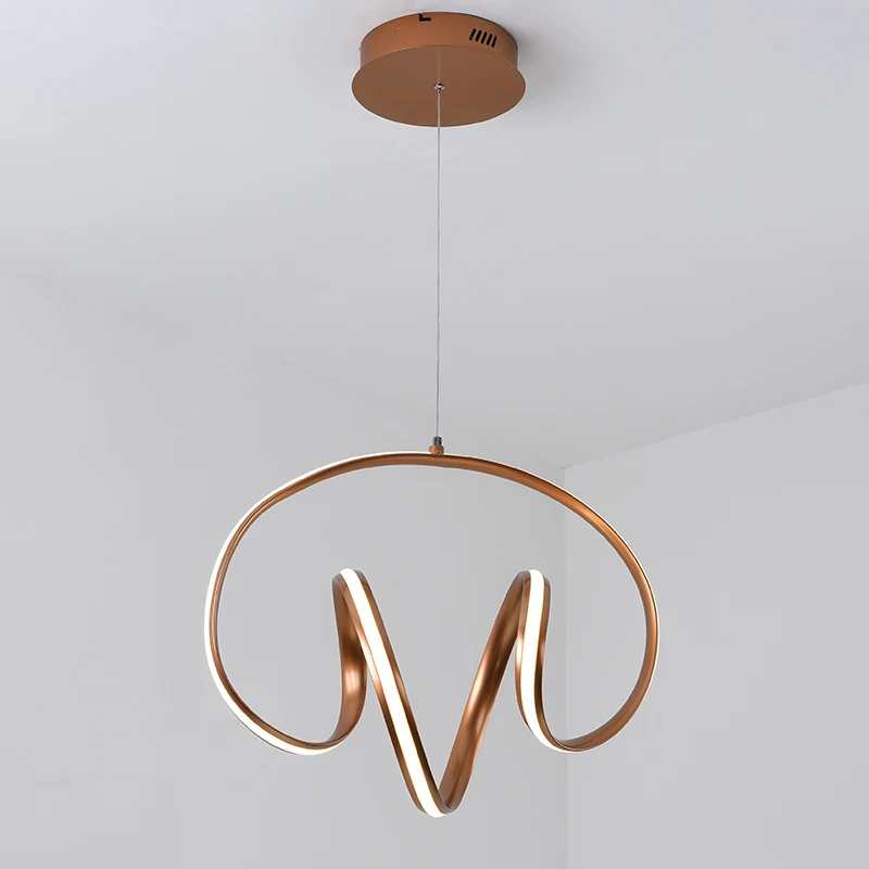 

New Modern Led Pendant Lights Champagne gold Pendant Lamp Aluminum hanging lamp nordic lamp For bedroom Dining room kitchen