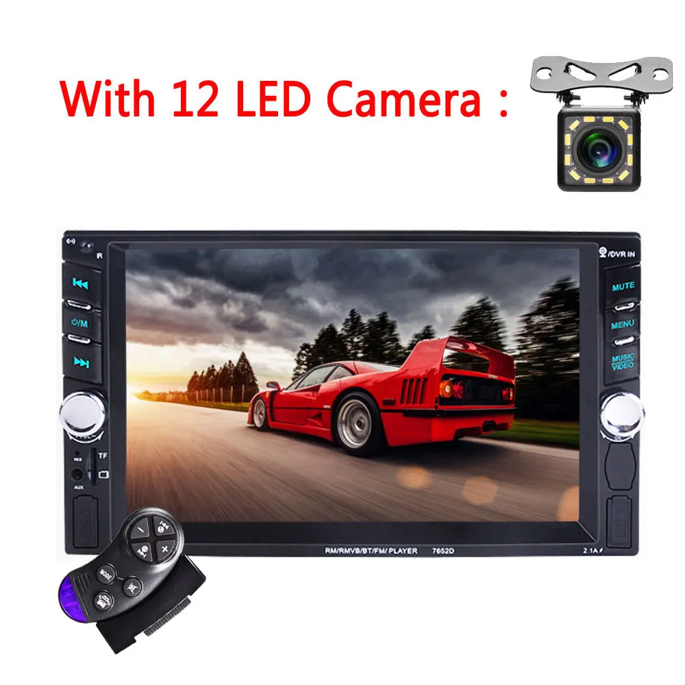 AMPrime 2 Din автомагнитола 6," сенсорный экран Автомагнитола 12 В Автомагнитола Bluetooth Hands Free 2din автомобильный MP5 мультимедийный плеер - Цвет: With 12 LED Camera
