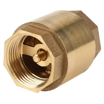 

3/4 Inch Thread Brass In-Line Check Valve Straight-through Type Golden