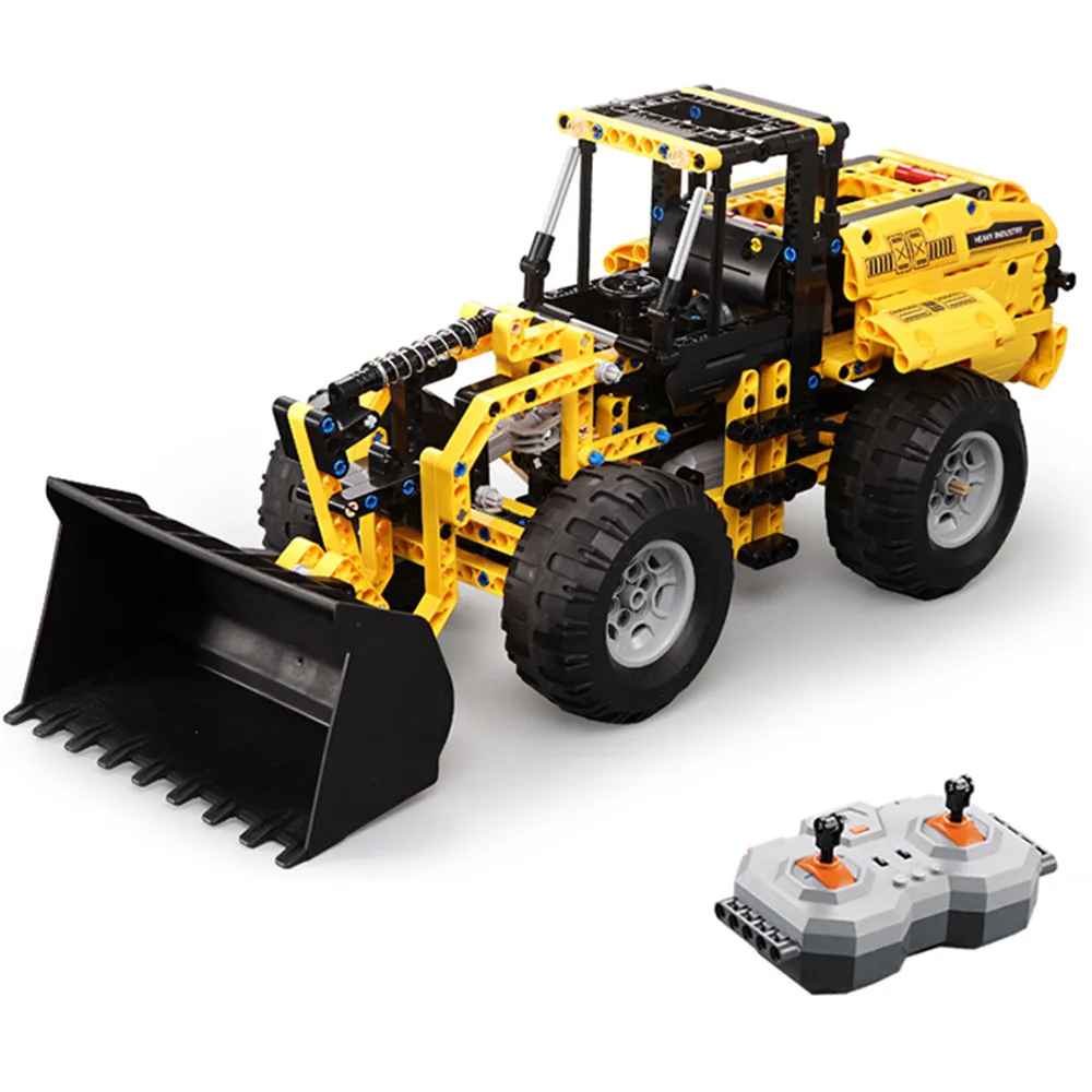 

CaDA Children Building Blocks Toy Remote Control Crawler Excavator Crane Mixer Truck Bulldozer Toy Blocks RC Building Blocks
