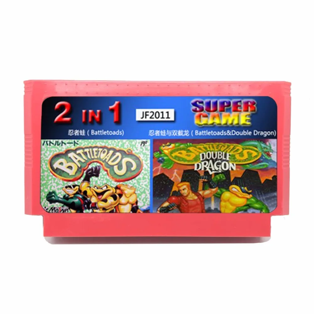 2 в 1 (Battletoads + Battletoads и Double Dragon) 60 контактная игровая карта для 8 битного игрока