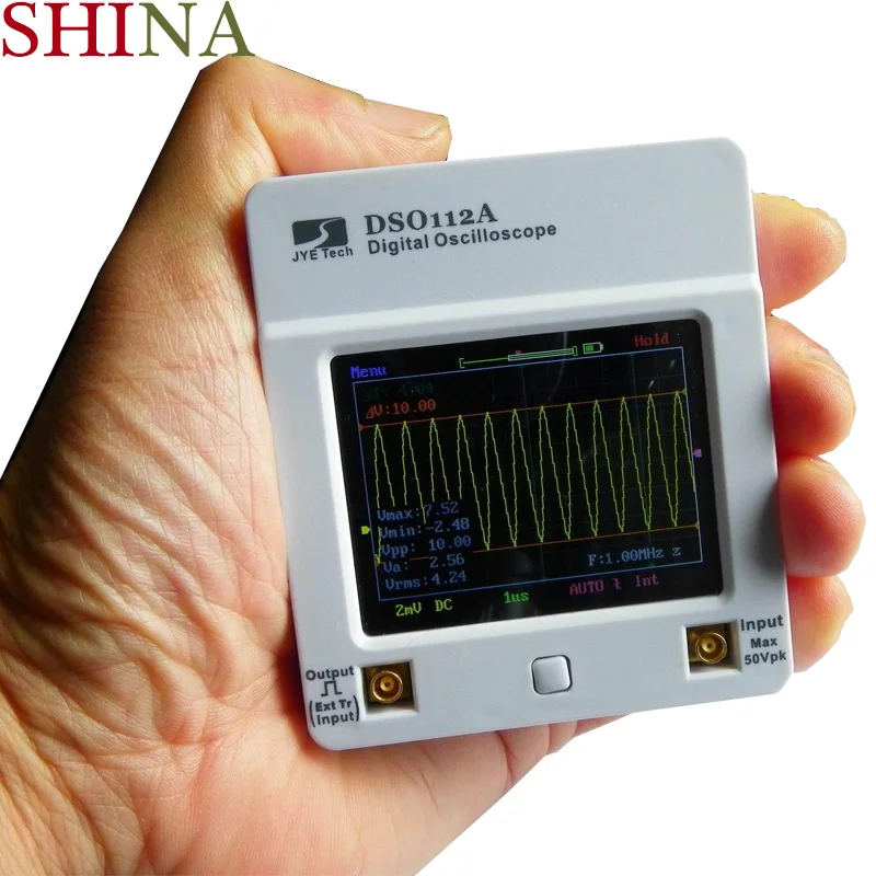 

SHINA DSO112A Oscilloscope TFT Mini Digital Touch Screen Portable USB Oscilloscope Interface 2MHz 5Msps No Battery
