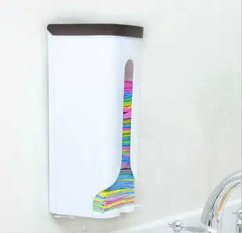 

1PC Kitchen Wall-mounted Bathroom Garbage Bag Plastic Storage Organiser Reusable Sundries Storage Box eOK 0601