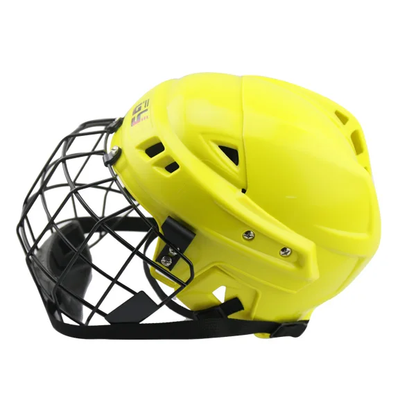 Yellow Hockey Helmet with Cage CE Approval L Size Free Shippingin