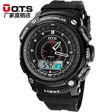 OTS двойной дисплей мужские часы montre homme relogio masculino повседневные военные кварцевые часы с резиновым ремешком Мужские часы