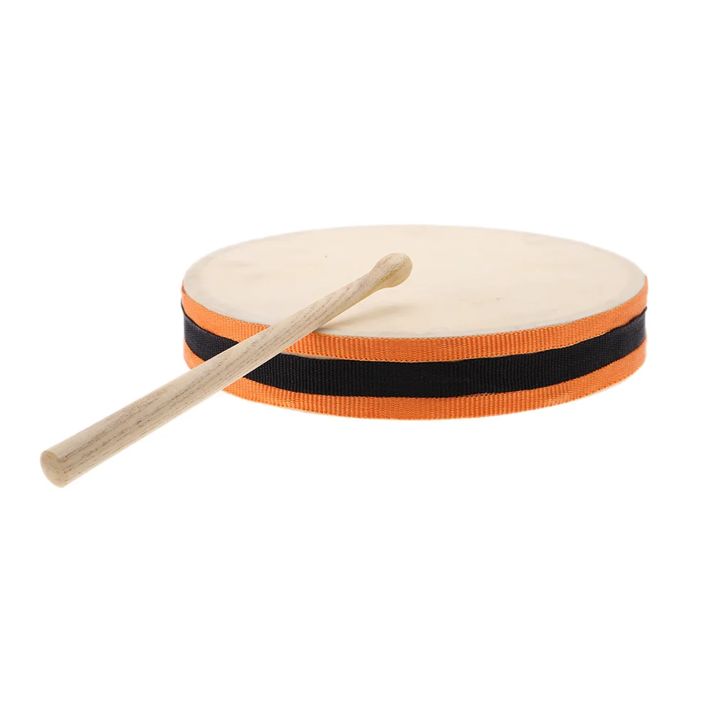 

8" Wood Hand Drum Dual Head with Drum Stick Percussion Musical Educational Toy Instrument for KTV Party Kids Toddler
