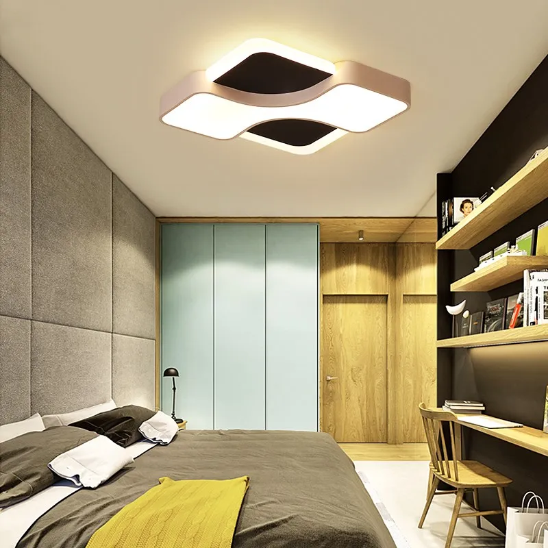 

Square Modern Ceiling Lights Led For Living Room Bedroom White and Black Color Home Led Ceiling Lamp Luminaires AC 110V-AC260V