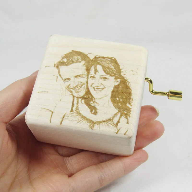 

Handmade Nature wood customized photo music box diy special souvenir gift box, birthday wedding Christmas gifts free shipping