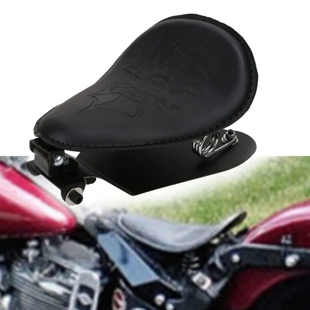 Черный череп Соло сиденья + пружины Кронштейн Комплект для Harley Спортстер XL883 1200 48 Софтейла железа кафе Racer мотоцикл #MBJ022 Черный череп Соло сиденья + пружины Кронштейн Комплект для Harley Спортстер XL883 1200 48 Софтейла железа кафе Racer мотоцикл #MBJ022