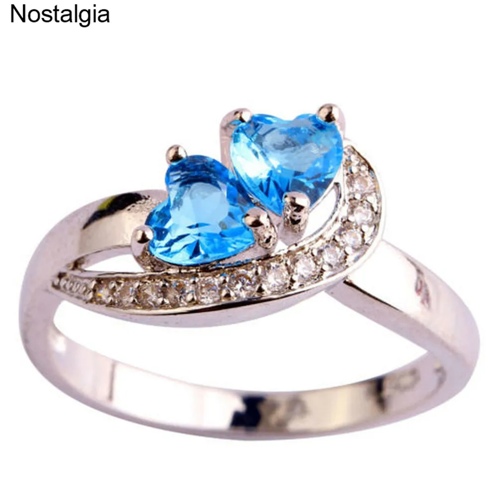 Buy Nostalgia Light Blue Crystal Heart Cubic Zirconia