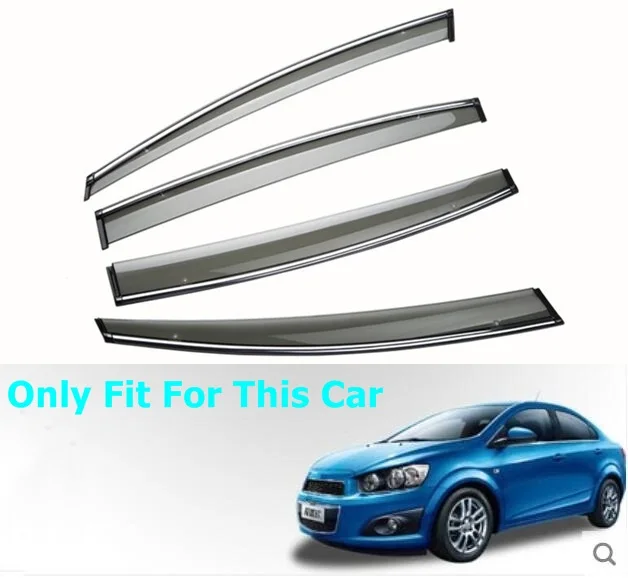 

Car Window Cover Visor Sun Rain Wind Deflector Awning Shield ABS For Chevrolet AVEO Sedan 2011-2013
