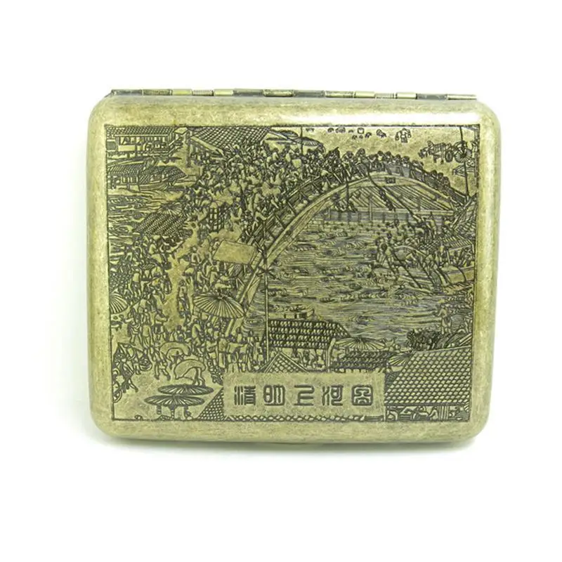  2018 Personality Creative Vintage Metal Smoking Cigarette Case Fashion Men Cigar Tobacco Holder Poc