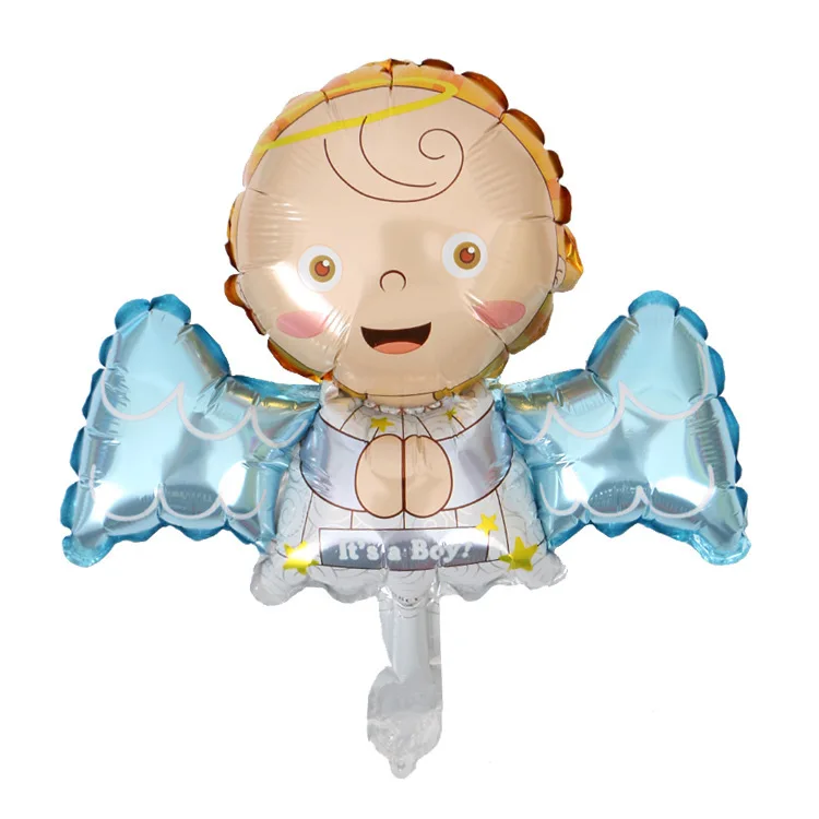 4 шт. мини воздушные шары из фольги Globos для маленьких мальчиков воздушные шары 1th детская коляска мяч для девочки на день рождения надувные вечерние детские украшения - Цвет: angel  boy